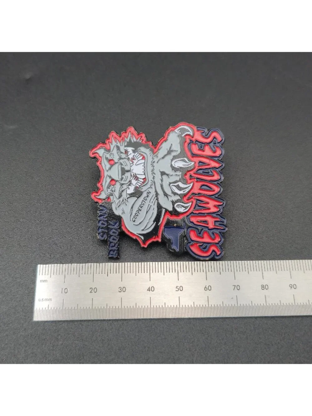 Stony Brook Seawolves Cooperstown Baseball Trading Pin B1443